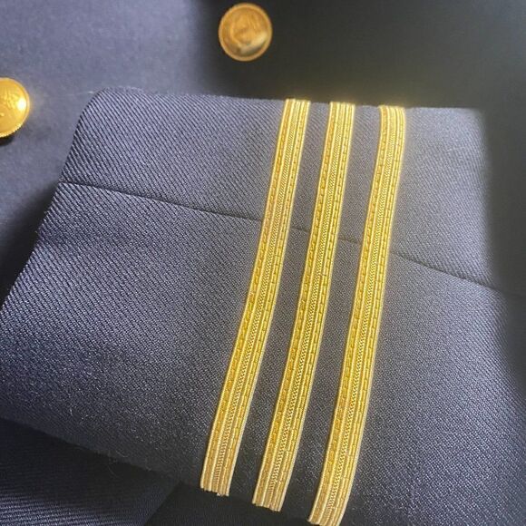 Ralph Lauren Vintage Navy & Gold Braid Double Breasted Nautical Inspired Blazer - Picture 8 of 17